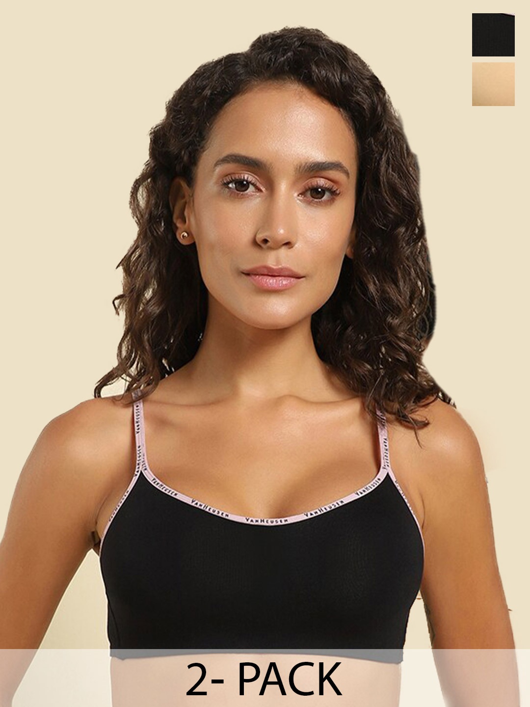 

Van Heusen Pack Of 2 Full Coverage Cotton Bra All Day Comfort, Black