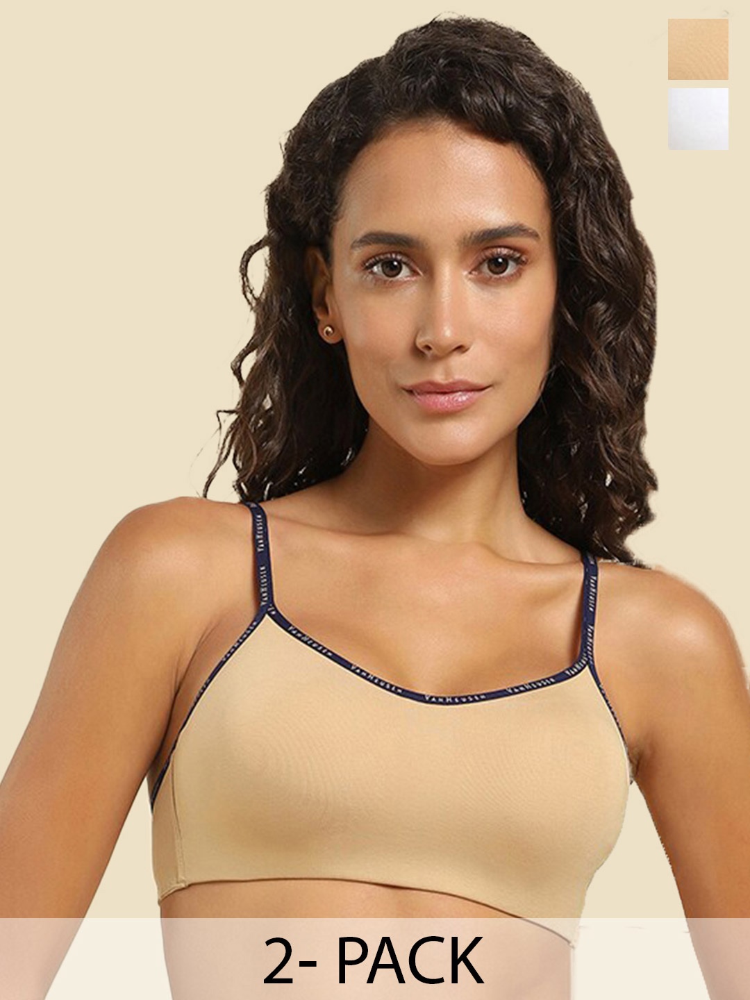 

Van Heusen Pack Of 2 Full Coverage Non Padded Cotton Everyday Bra- All Day Comfort, White