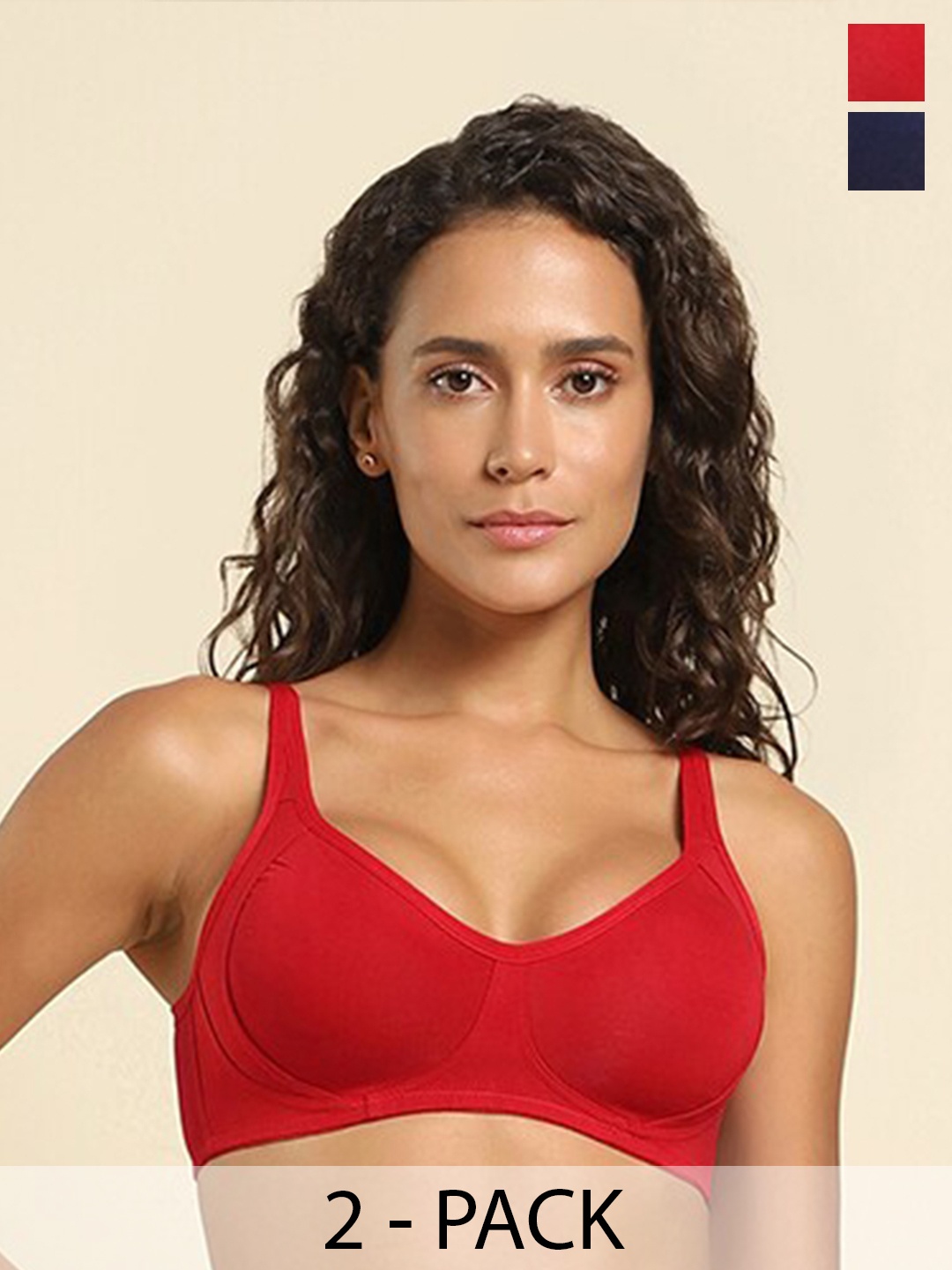 

Van Heusen Pack Of 2 Full Coverage Cotton Everyday Bras With All Day Comfort, Navy blue
