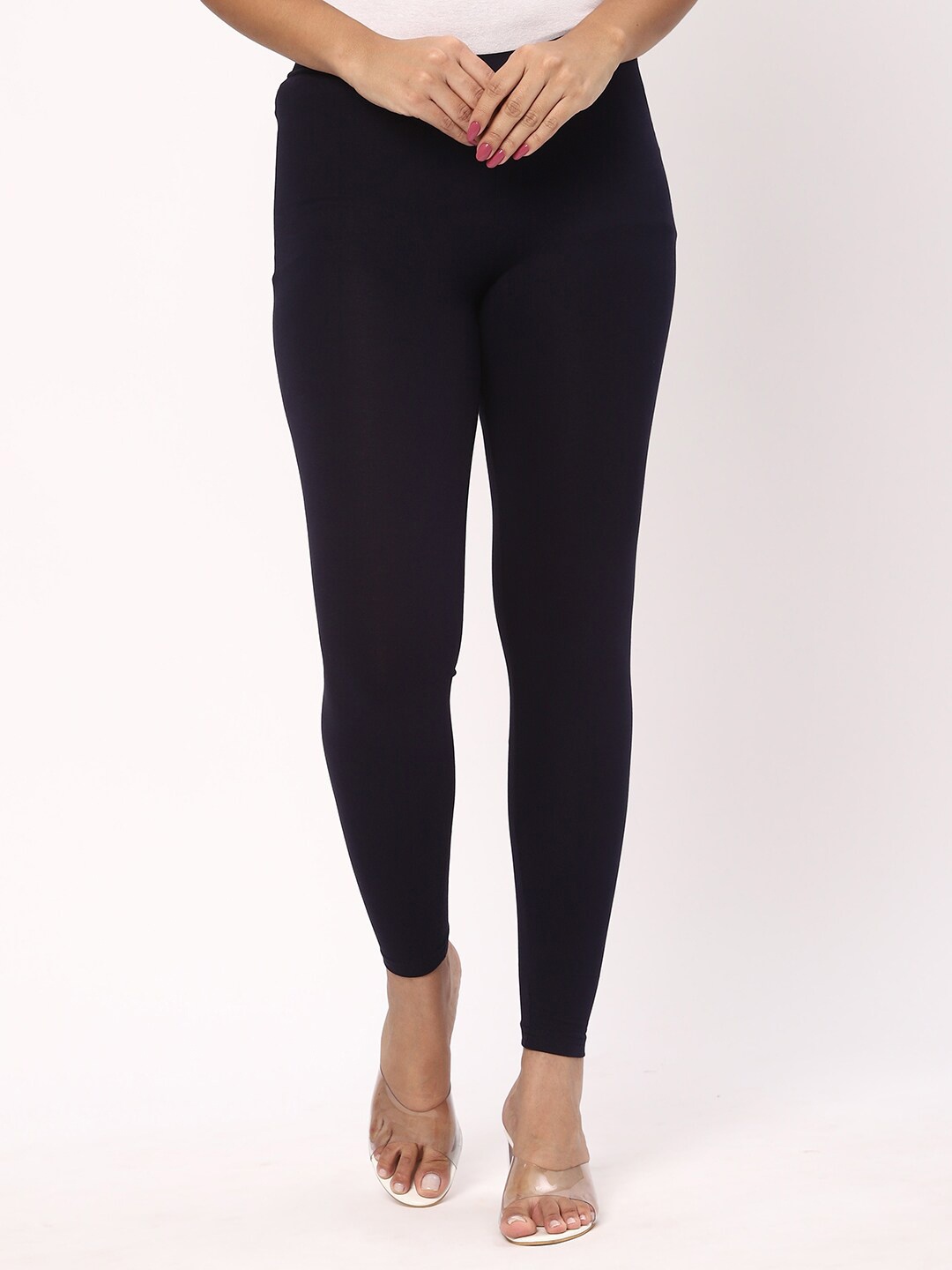 

R&B Women Cotton Ankle-Length Leggings, Navy blue