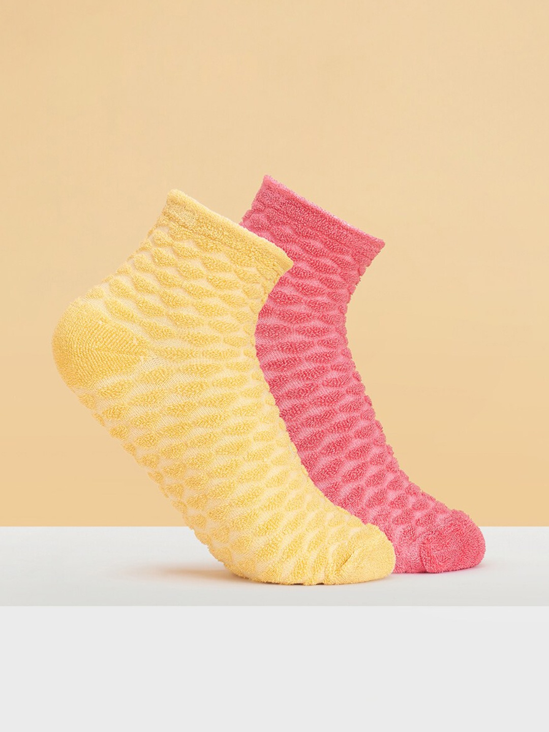

Honey by Pantaloons Women Pack Of 2 Patterned Ankle Length Socks, Pink