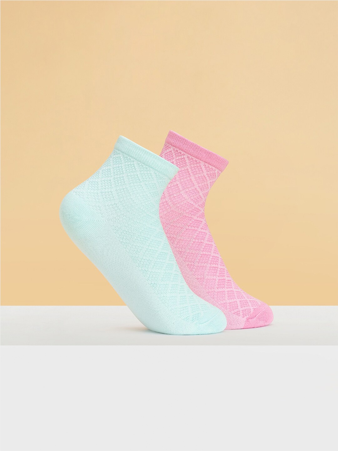 

Honey by Pantaloons Women Pack Of 2 Patterned Ankle Length Socks, Blue