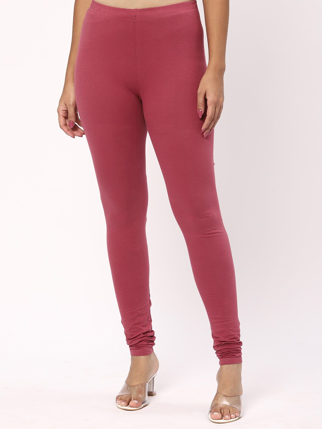 

R&B Slim-Fit Churidar-Length Cotton Leggings, Pink