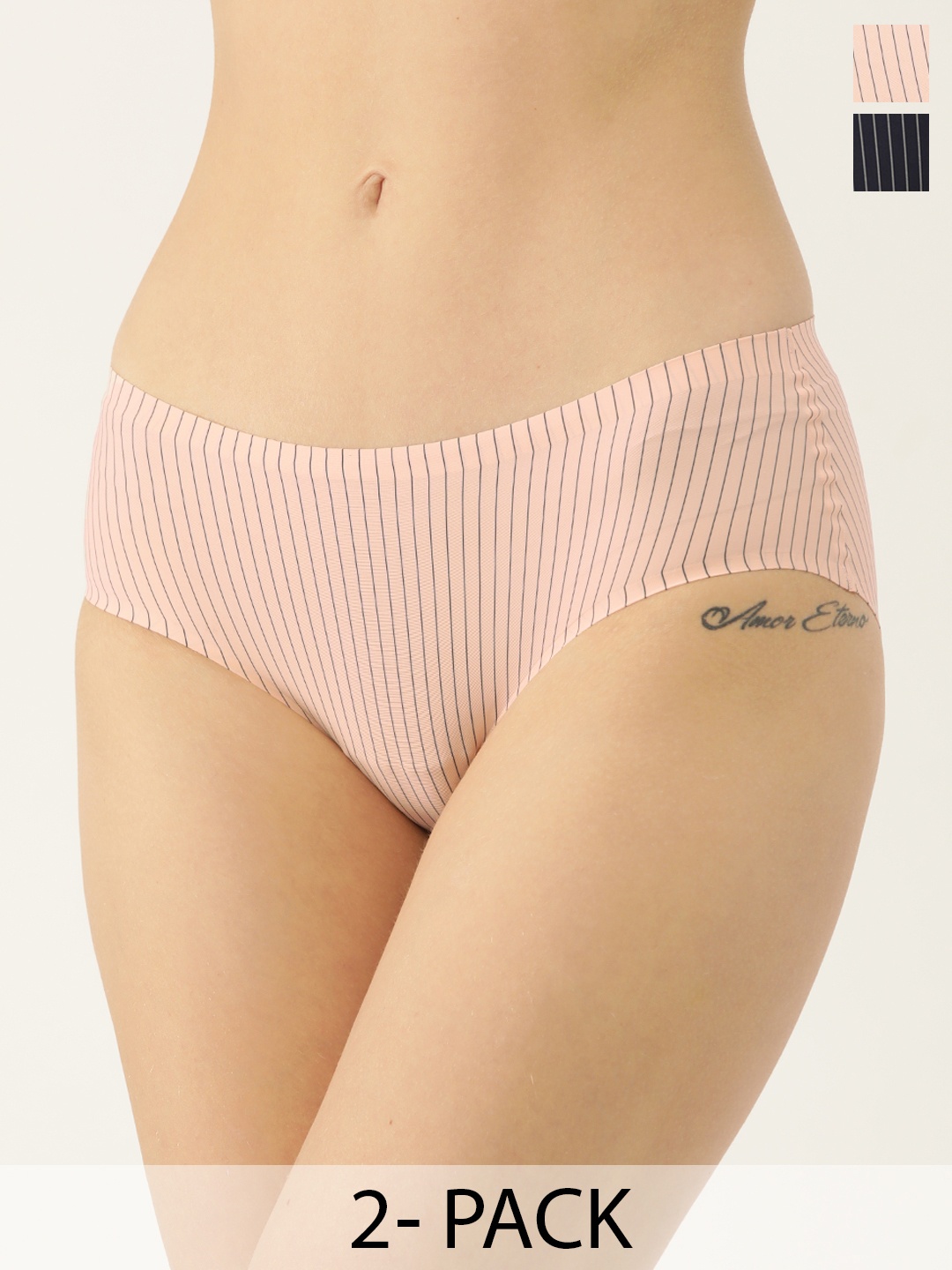 

Ms.Lingies Pack Of 2 Striped Hipster Briefs MSP113, Multi