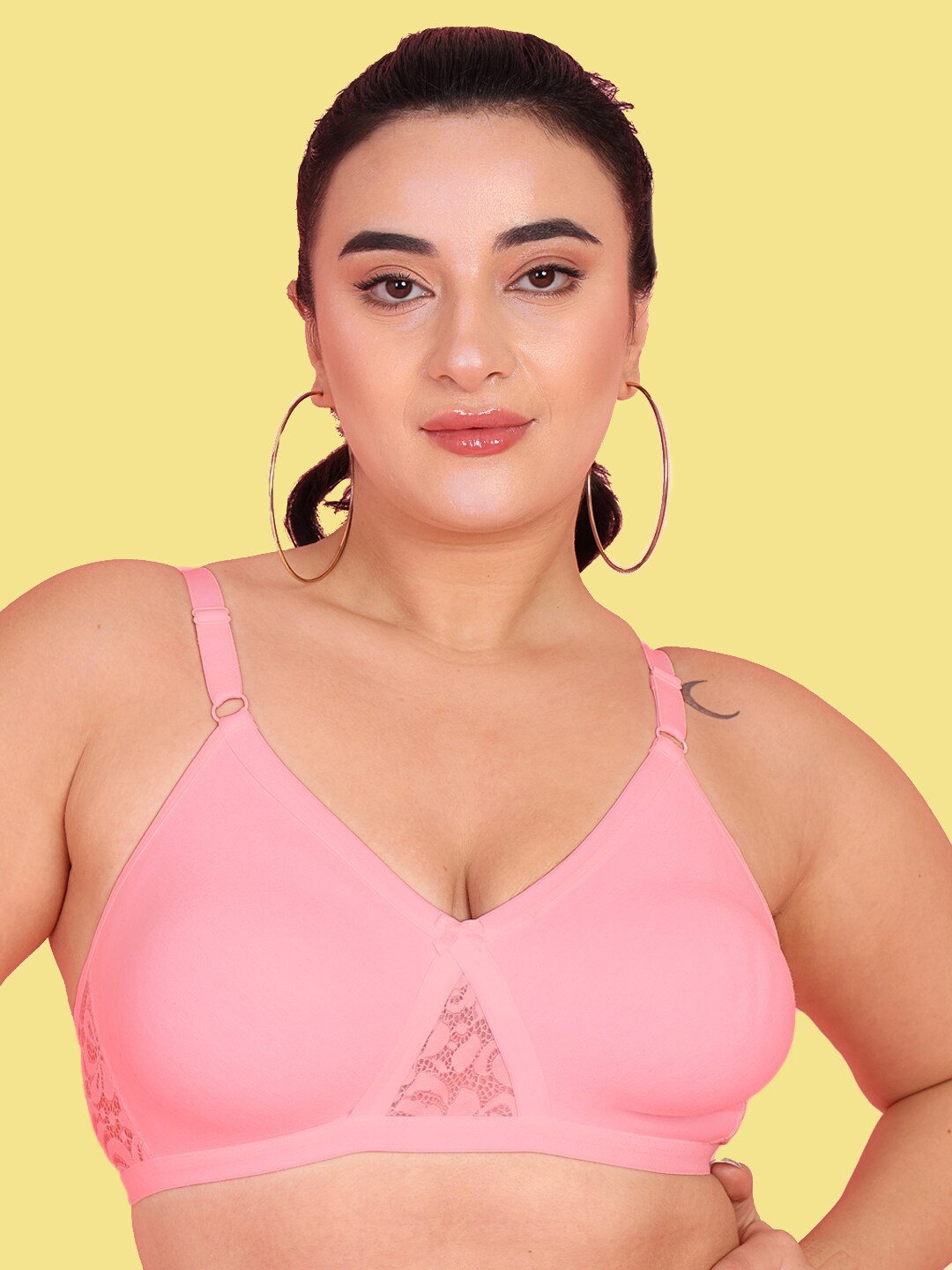 

Curvy Love Full Coverage All Day Comfort Cotton Everyday Bra, Pink