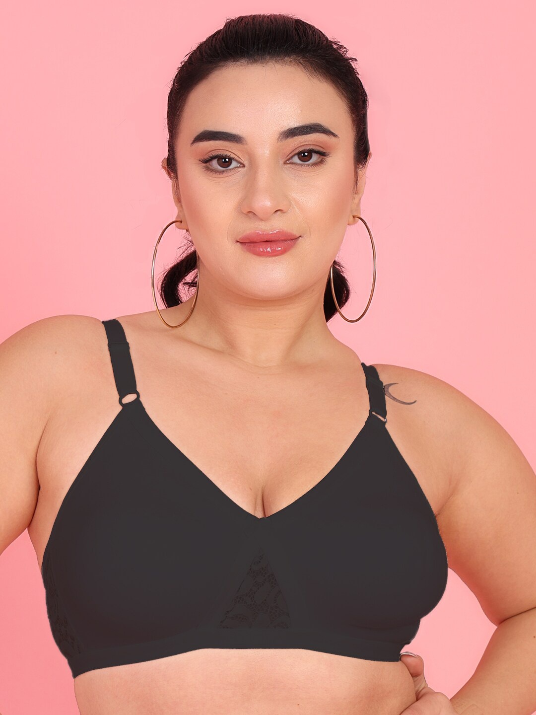 

Curvy Love Full Coverage All Day Comfort Cotton Everyday Bra, Black