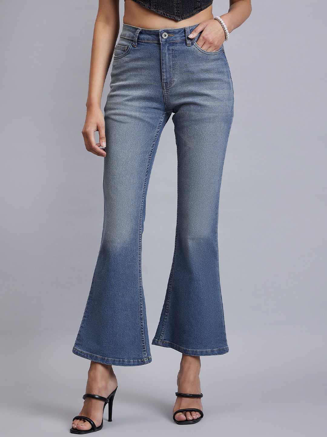 

Chemistry Women Comfort Bootcut Heavy Fade Stretchable Jeans, Blue