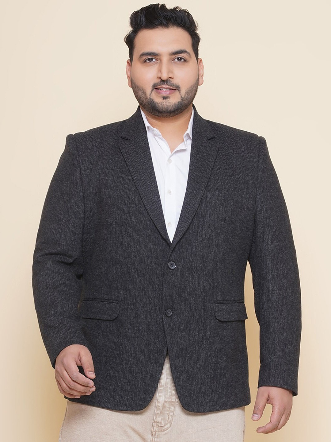 

John Pride Plus Size Long Sleeves Blazer, Black