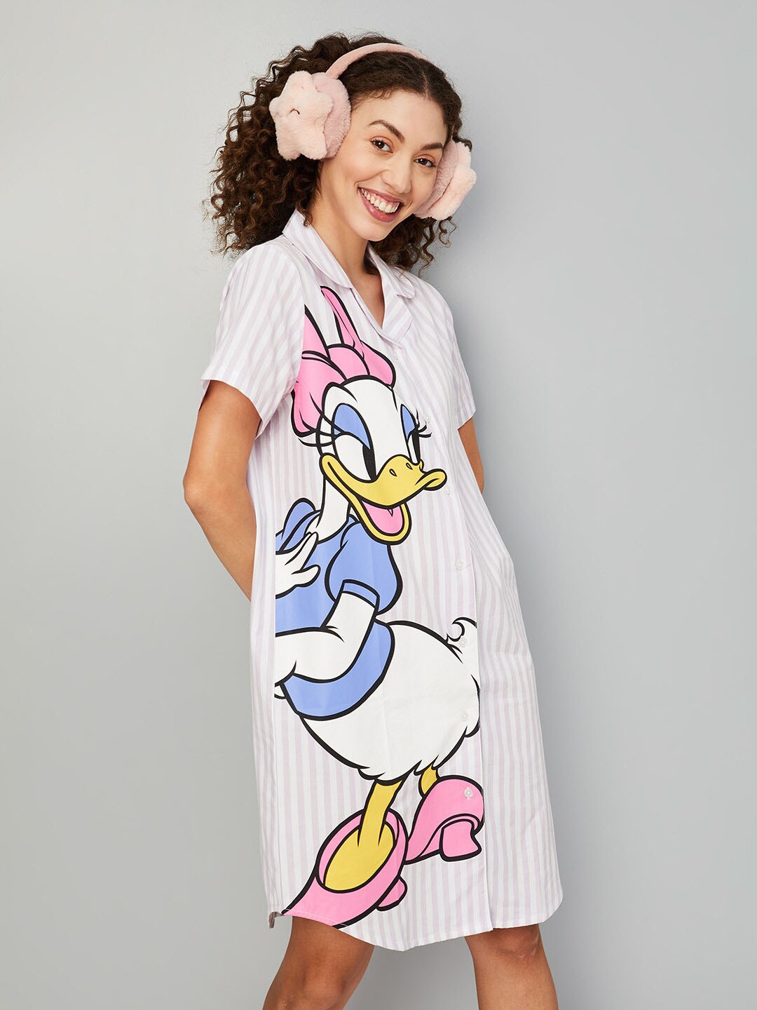 

max Daisy Duck Printed Shirt Nightdress, White
