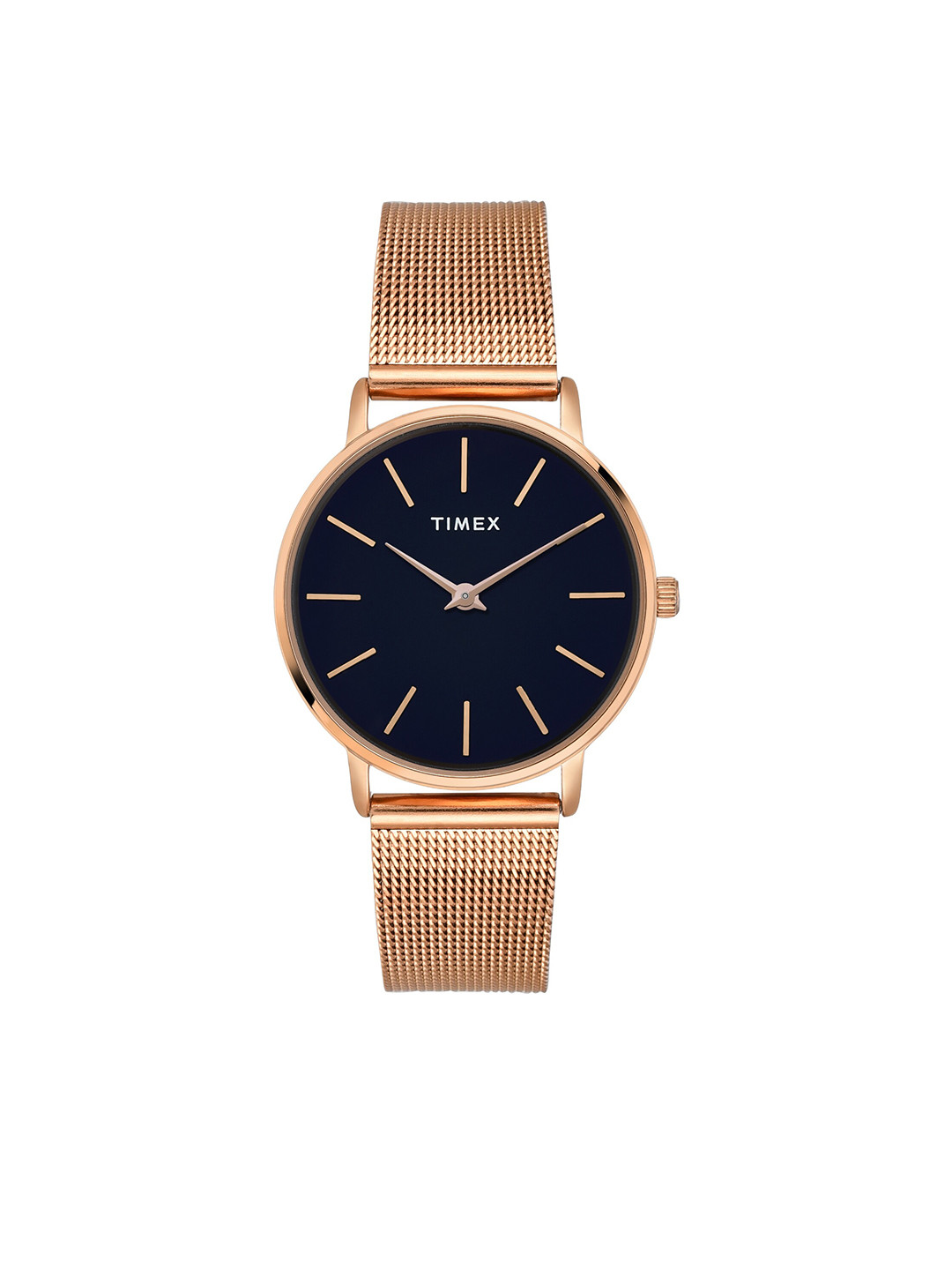

Timex Women Gold Toned Stainless Steel Bracelet Style Straps Analogue Watch, Blue