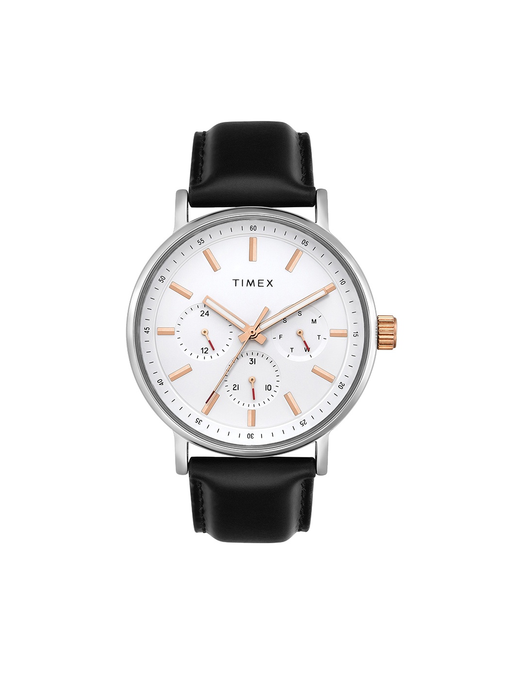 

Timex Men White Leather Straps Analogue Watch TWEG20021