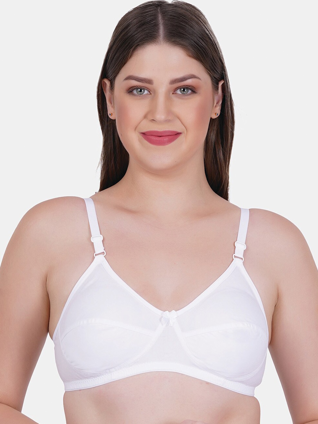 

Reveira Medium Coverage Seamless Non Padded Dry Fit Everyday Bra With All Day Comfort, White