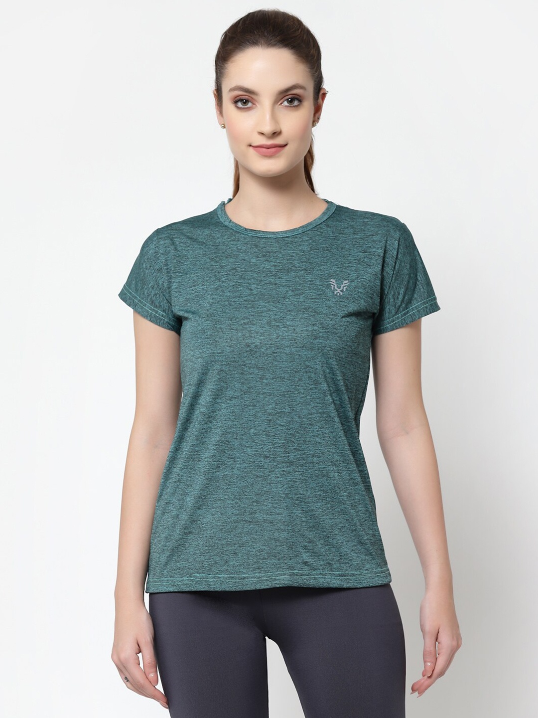 

UZARUS Round Neck Sports T-shirt, Green