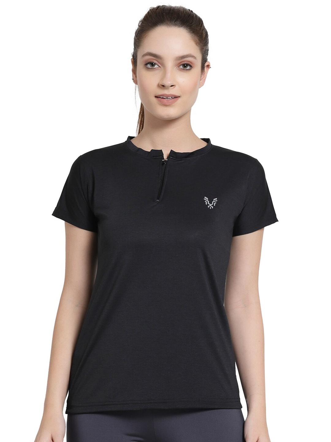 

UZARUS Short Sleeves Sports Gym Cotton T-Shirt, Black