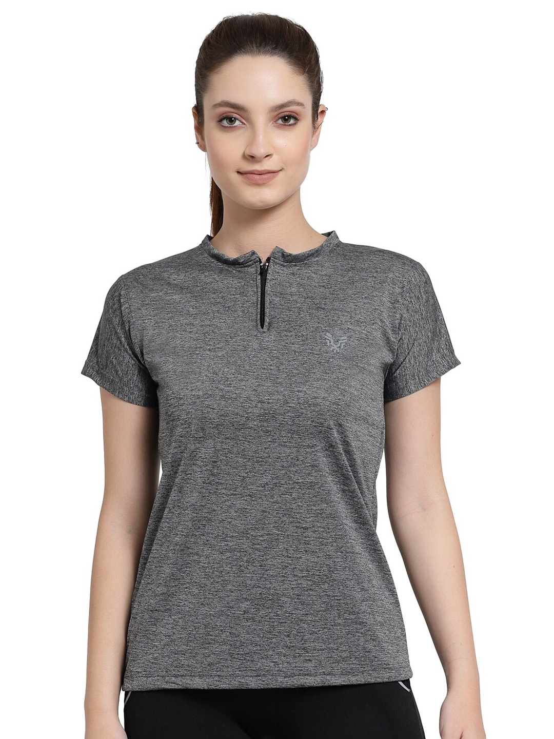 

UZARUS Henley Neck Sports T-shirt, Grey