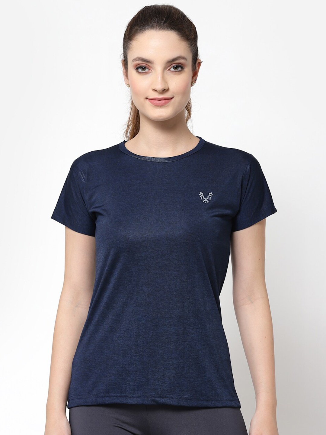 

UZARUS Round Neck Sports T-shirt, Navy blue