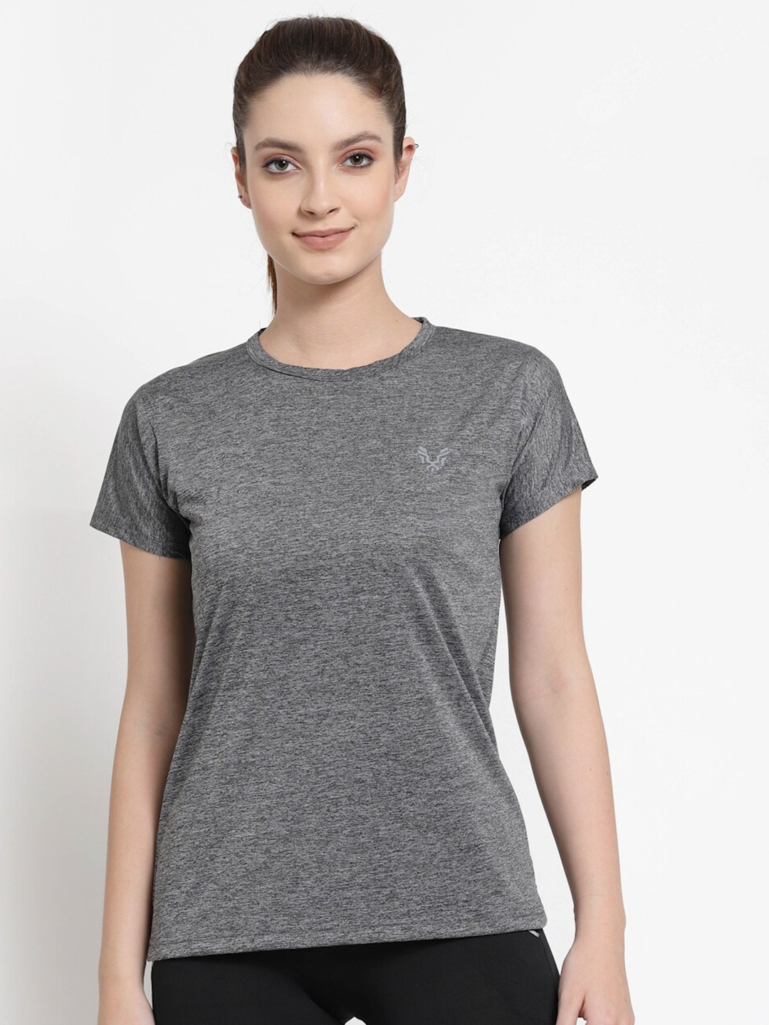 

UZARUS Short Sleeves Sports Gym Cotton T-Shirt, Grey