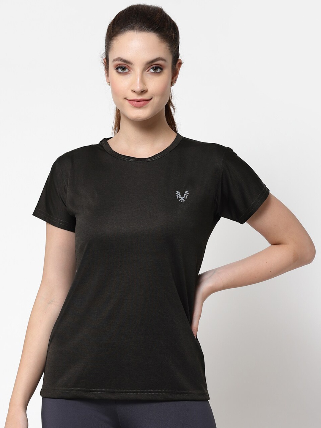 

UZARUS Short Sleeves Sports Gym Cotton T-Shirt, Black