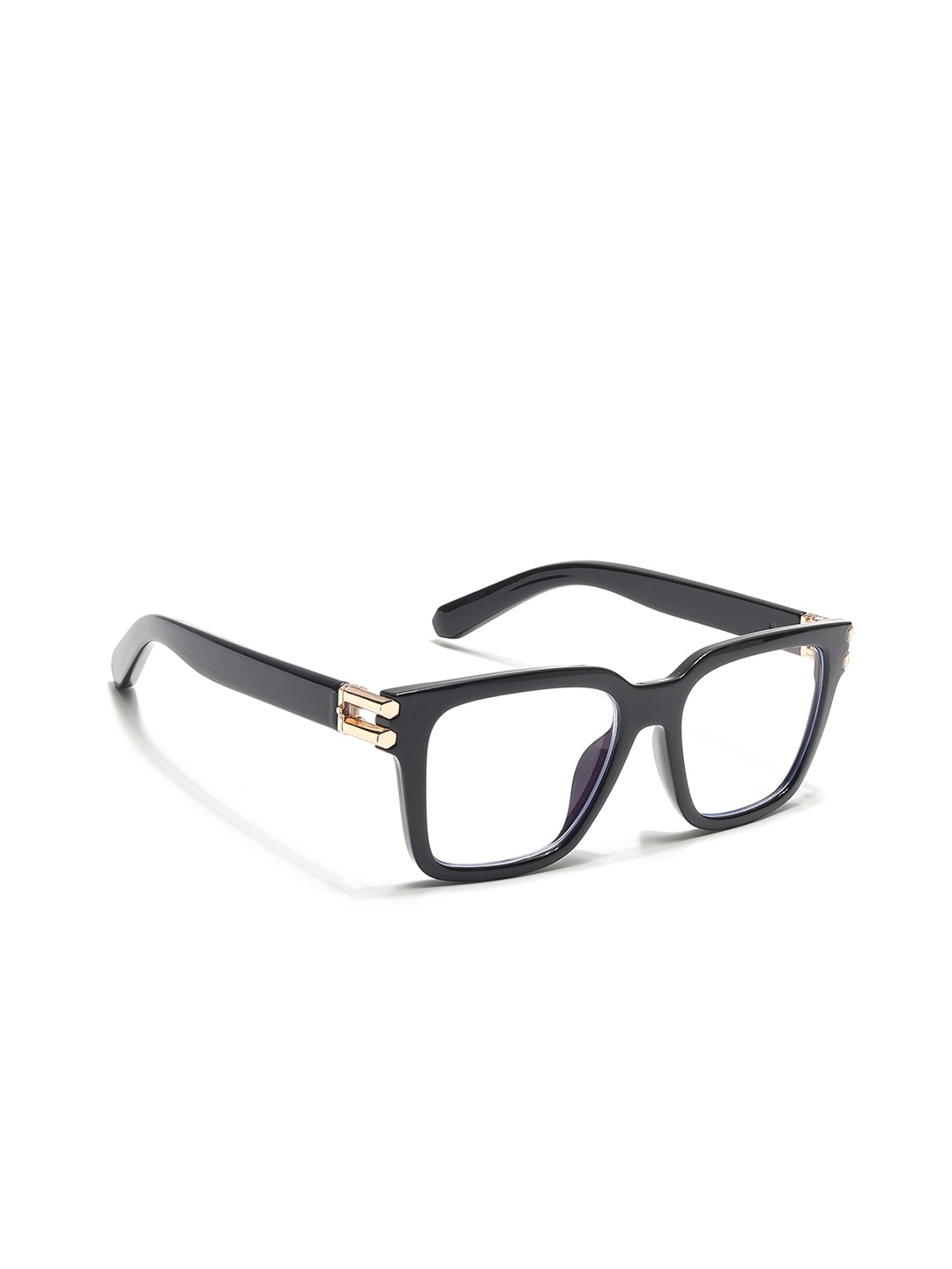 

Voyage Unisex Full Rim Diamond Square Frames, Black