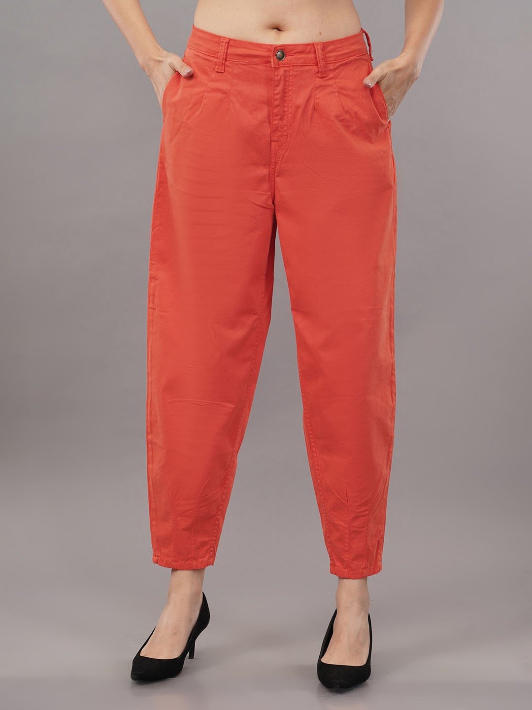 

Roadster Women Slouchy-Fit High-Rise Denim Trousers, Orange