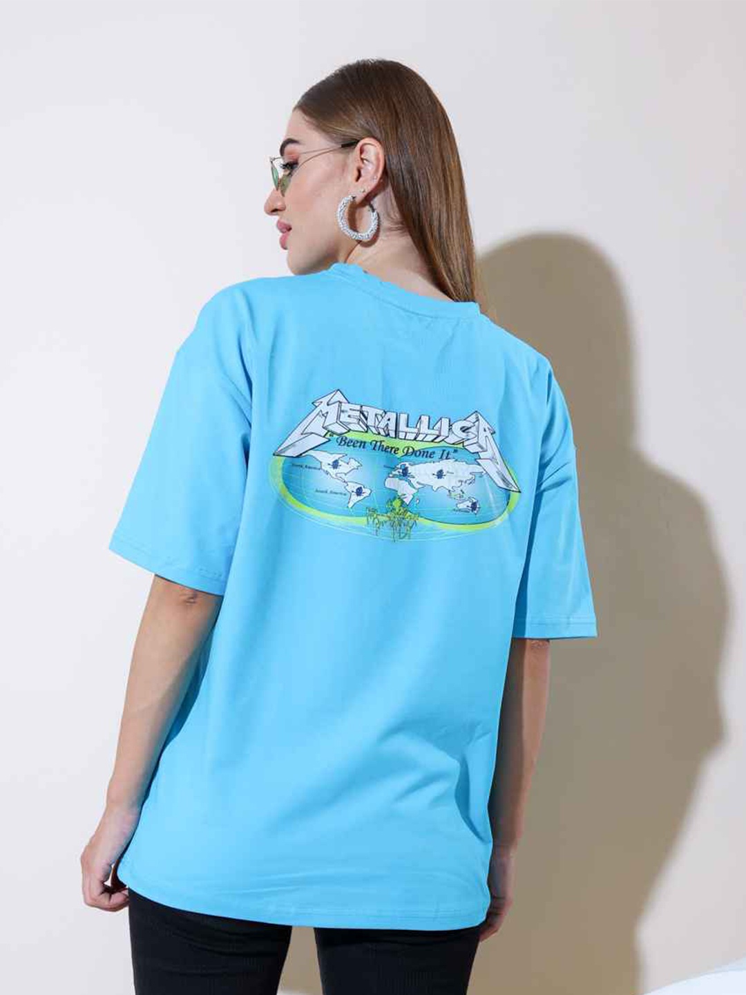 

Stylecast X Hersheinbox Blue Graphic Printed Relaxed Fit Pure Cotton T-shirt