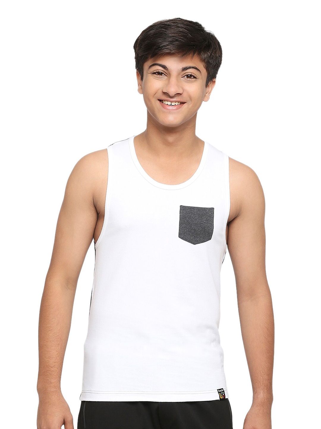 

FRENCHIE Boys Two Colour Innerwear Vests, White
