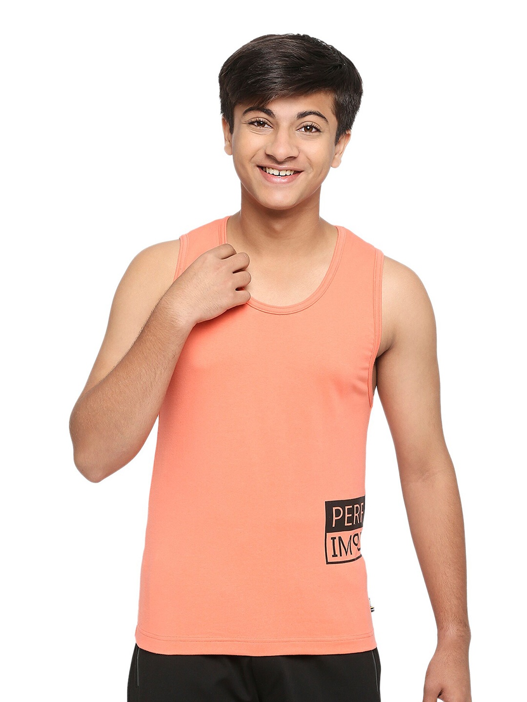 

FRENCHIE Boys Sleeveless Innerwear Vests, Peach