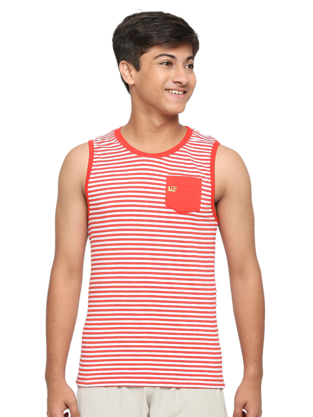 

FRENCHIE Cotton Lycra Innerwear Vest, Red