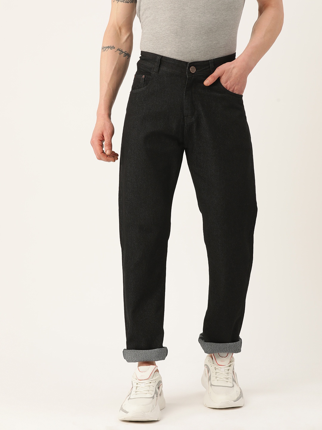

PARIS HAMILTON Men Straight Fit Stretchable Jeans, Black
