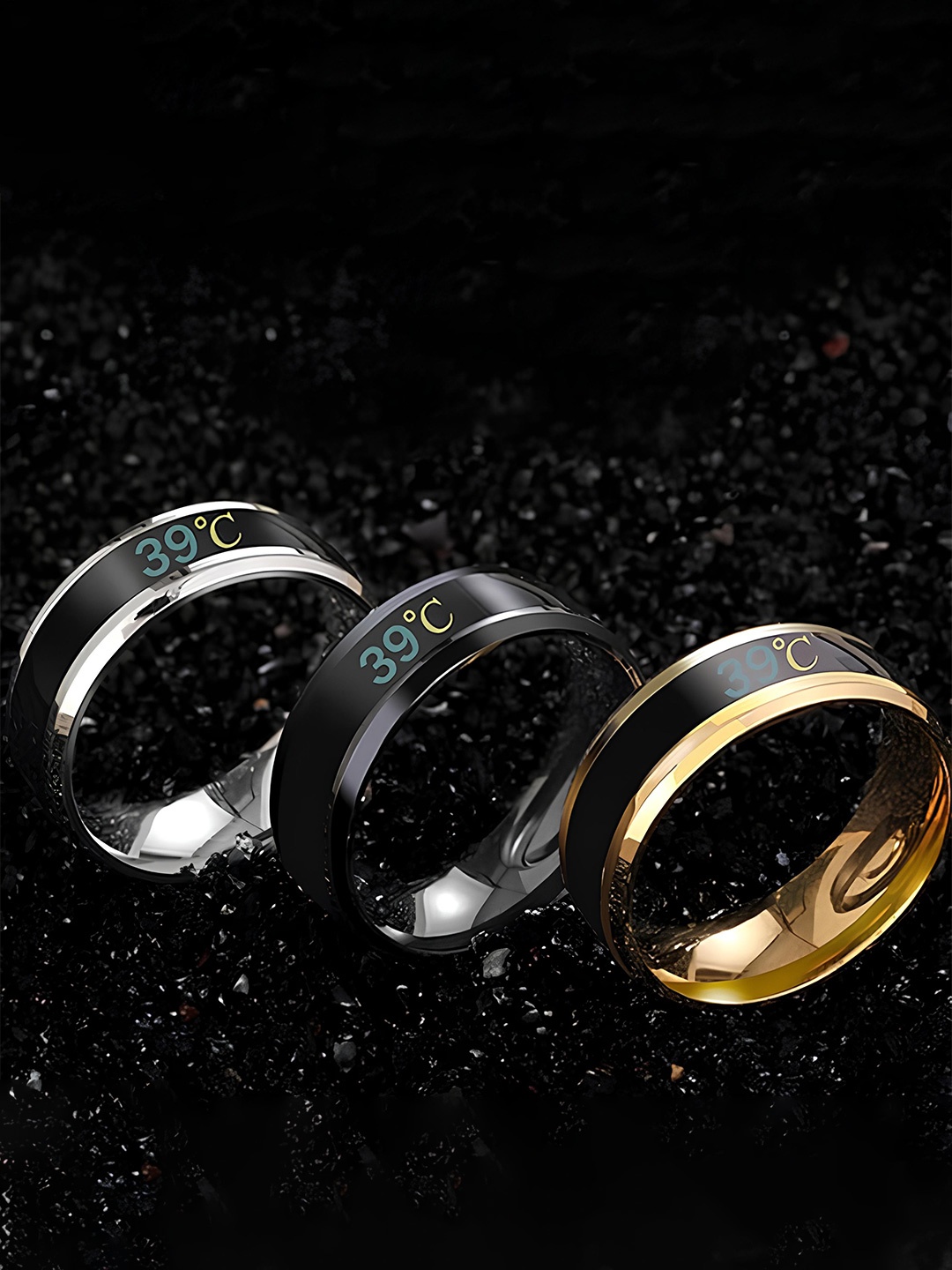 

KARISHMA KREATIONS Unisex Set Of 4 Gold & Silver Plated Finger Rings