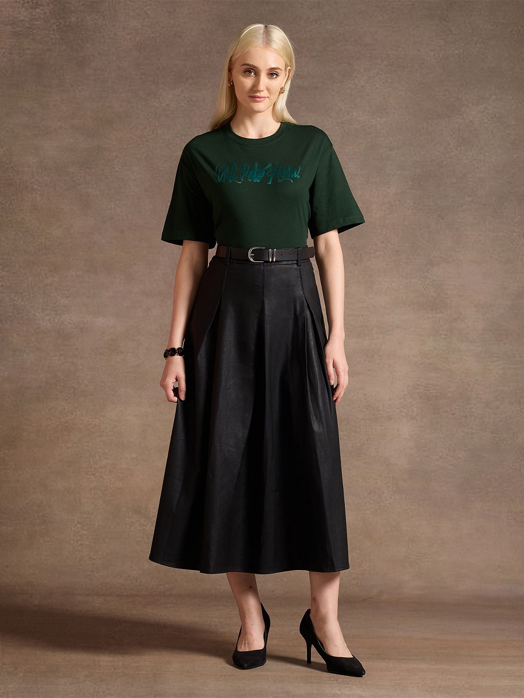 

U.S. Polo Assn. Oversized Printed Round Neck T-shirt, Green