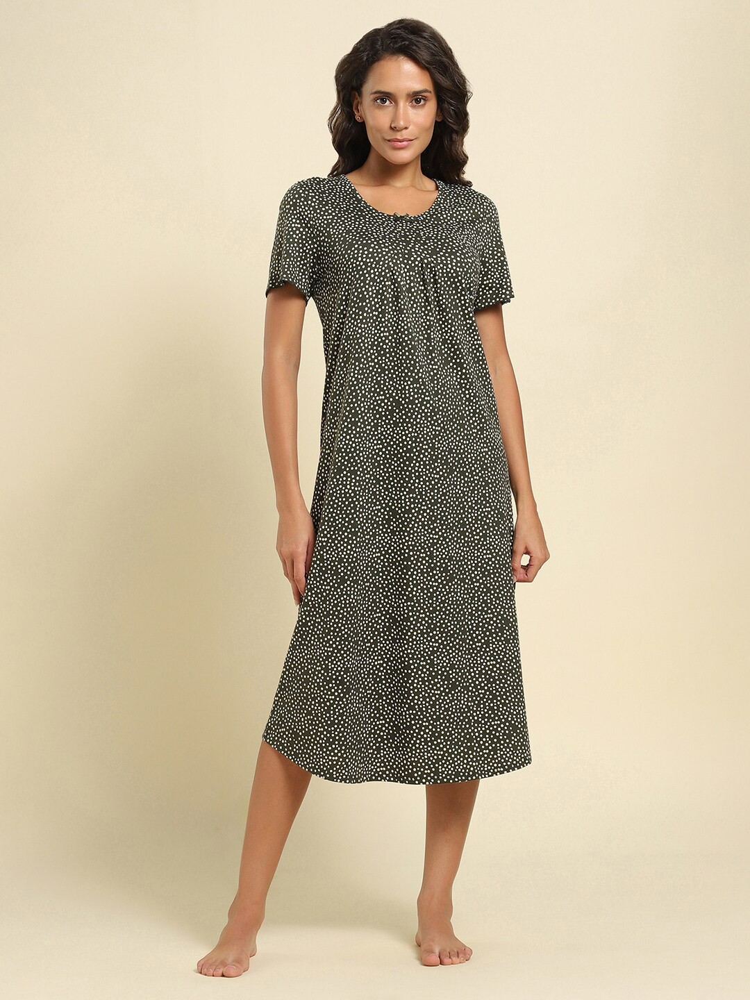 

Van Heusen Printed Pure Cotton Midi Nightdress, Green