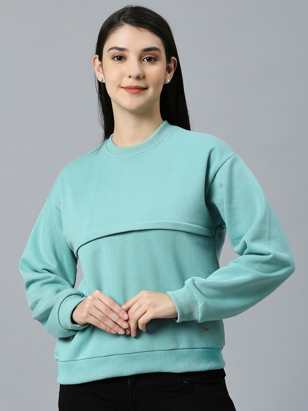 

True Shape Long Sleeves Maternity Sweatshirt, Blue