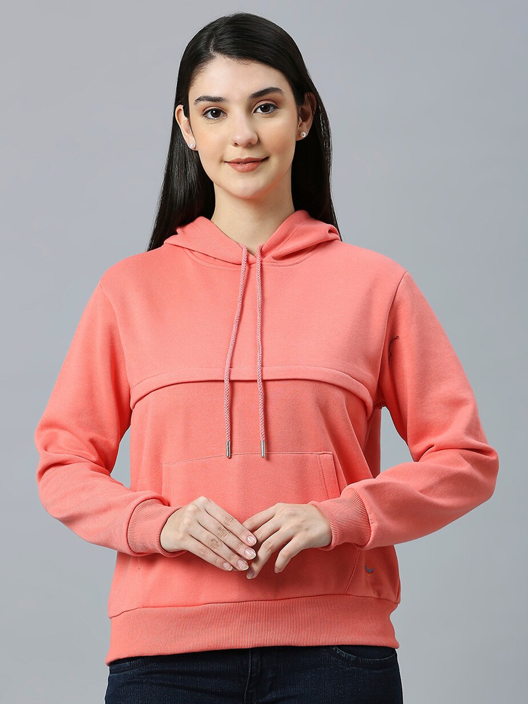 

True Shape Women Maternity Hooded Sweatshirt, Orange