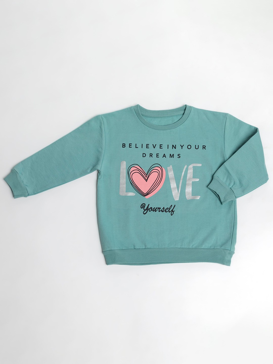 

BAESD Girls Printed Round Neck Sweatshirt, Sea green