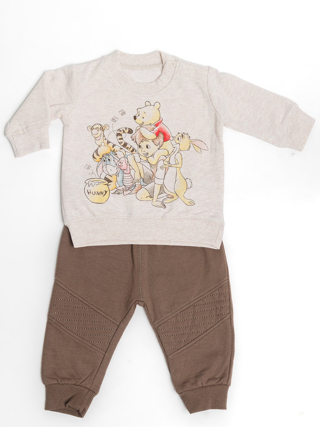 

BAESD Boys Graphic Printed Pure Cotton T-shirt With Trousers, Cream