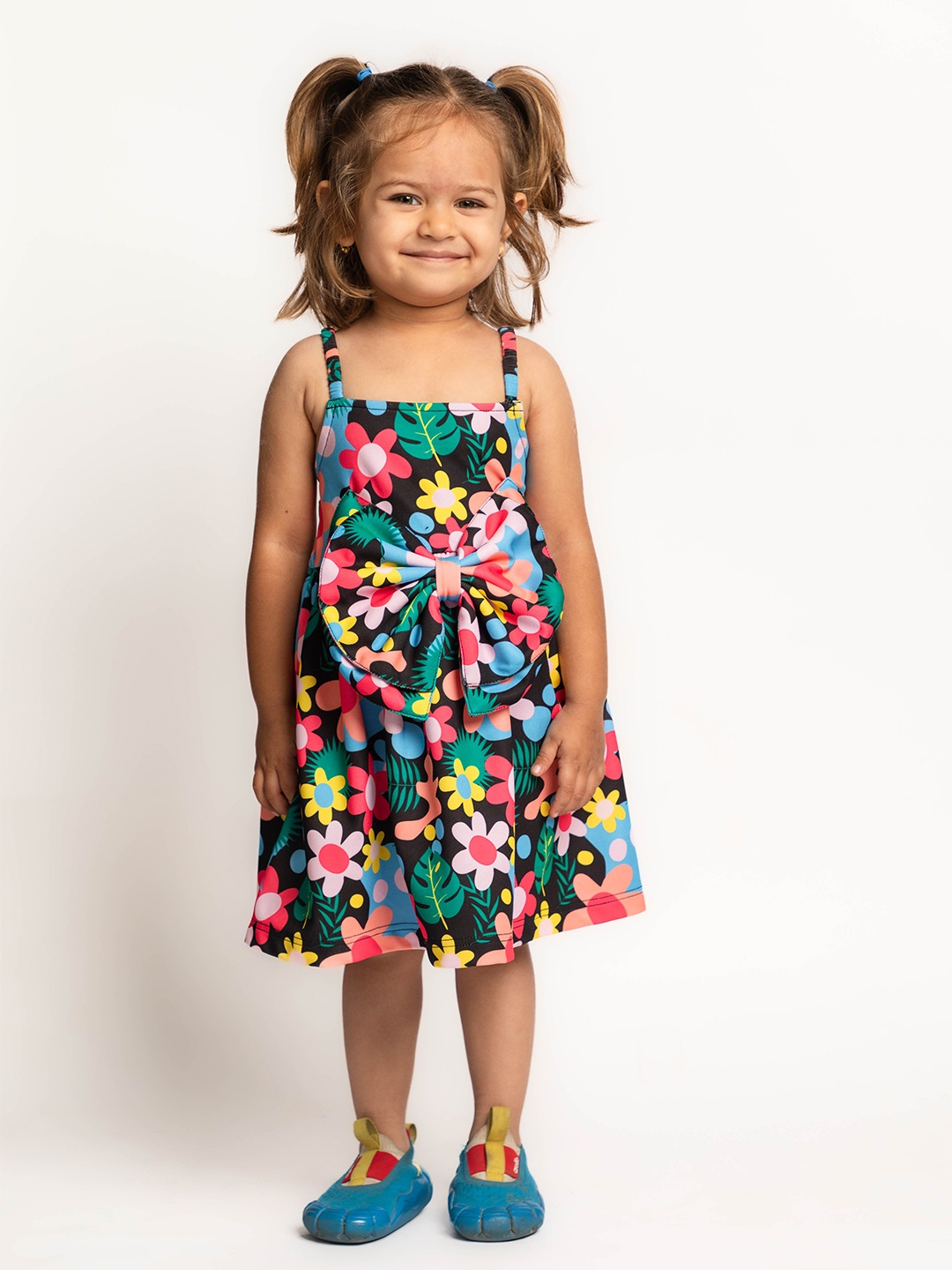 

BAESD Floral Print A-Line Dress, Black