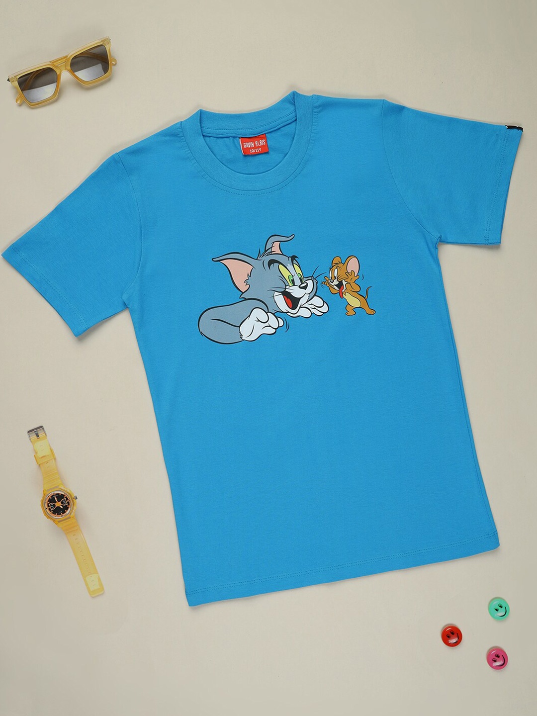 

Gavin Paris Boys Tom & Jerry Printed Cotton T-shirt, Blue
