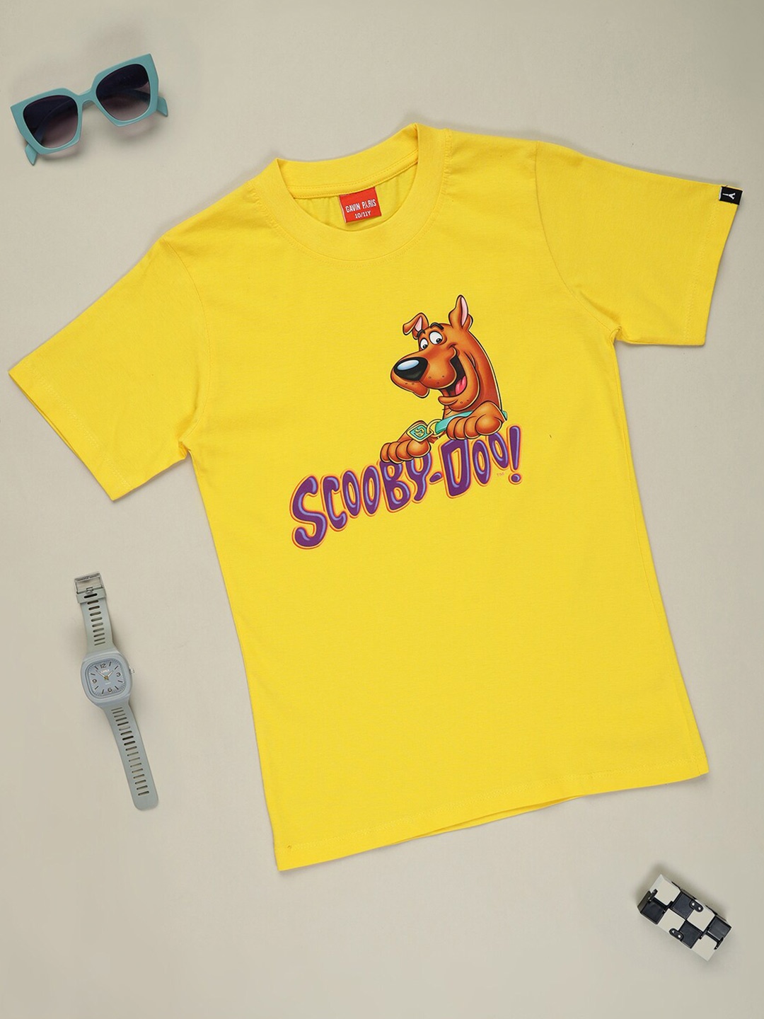 

Gavin Paris Boys Scooby Doo Graphic Printed Cotton T-shirt, Gold