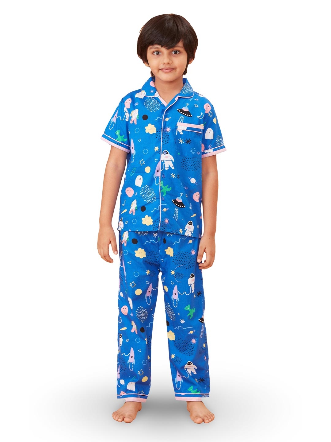

Sleepy tots Printed Night suit, Blue