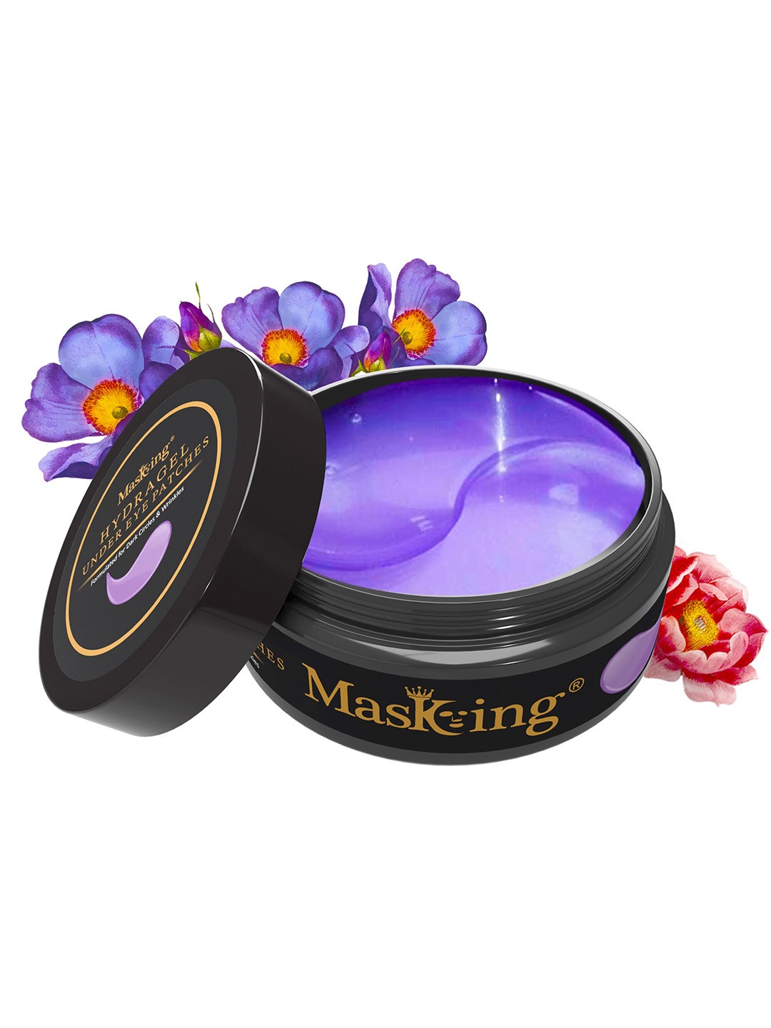 

MasKing Set Of 60 Hydragel Under Eye Patches For Dark Circle & Wrinkle Removal - 100g, Purple