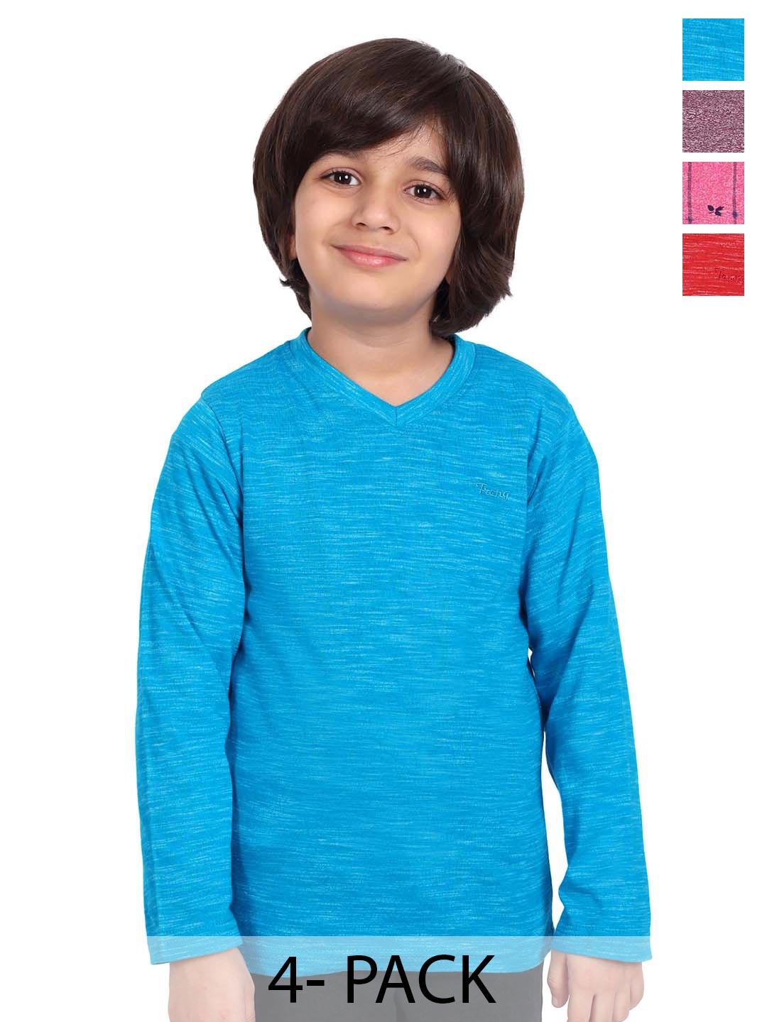 

BAESD Boys Pack Of 4 Printed Cotton T-shirts, Blue