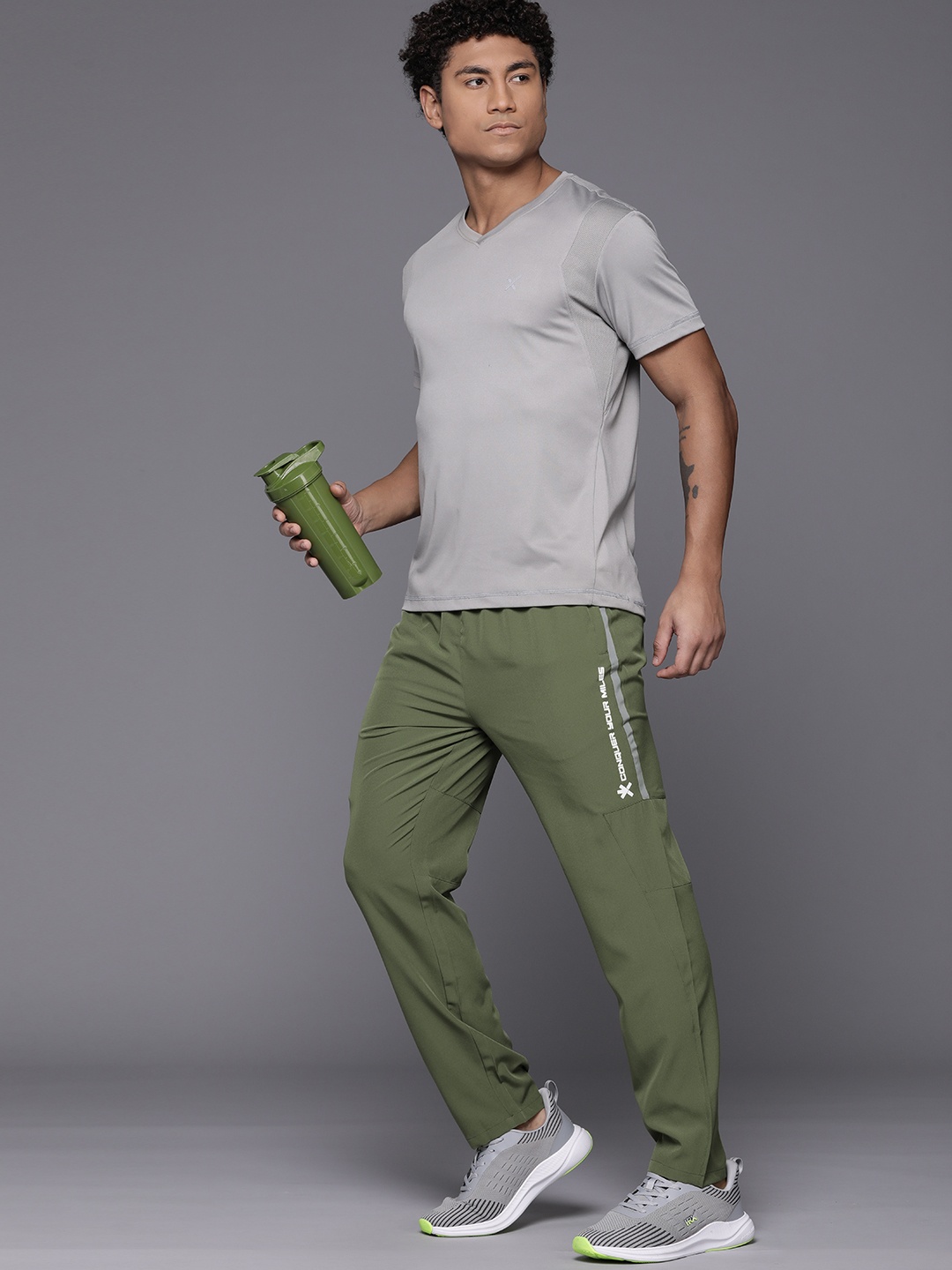 

HRX by Hrithik Roshan Men Rapid-Dry Running Track Pants, Olive