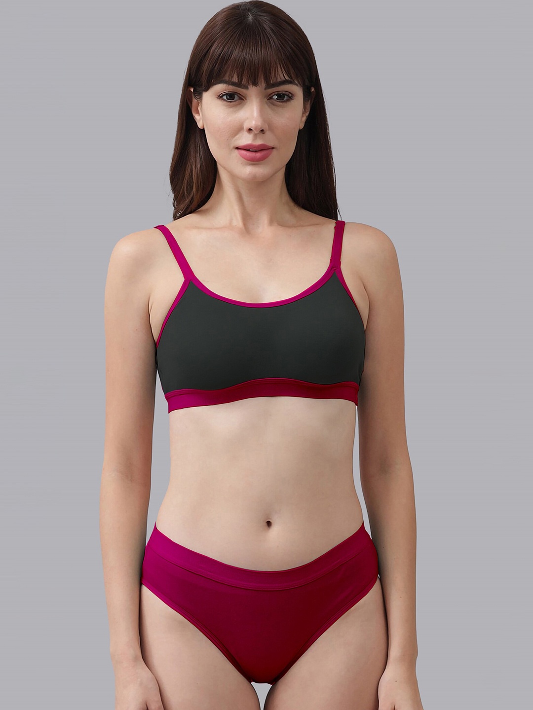 

PIBU Cotton Briefs Lingerie Set, Pink