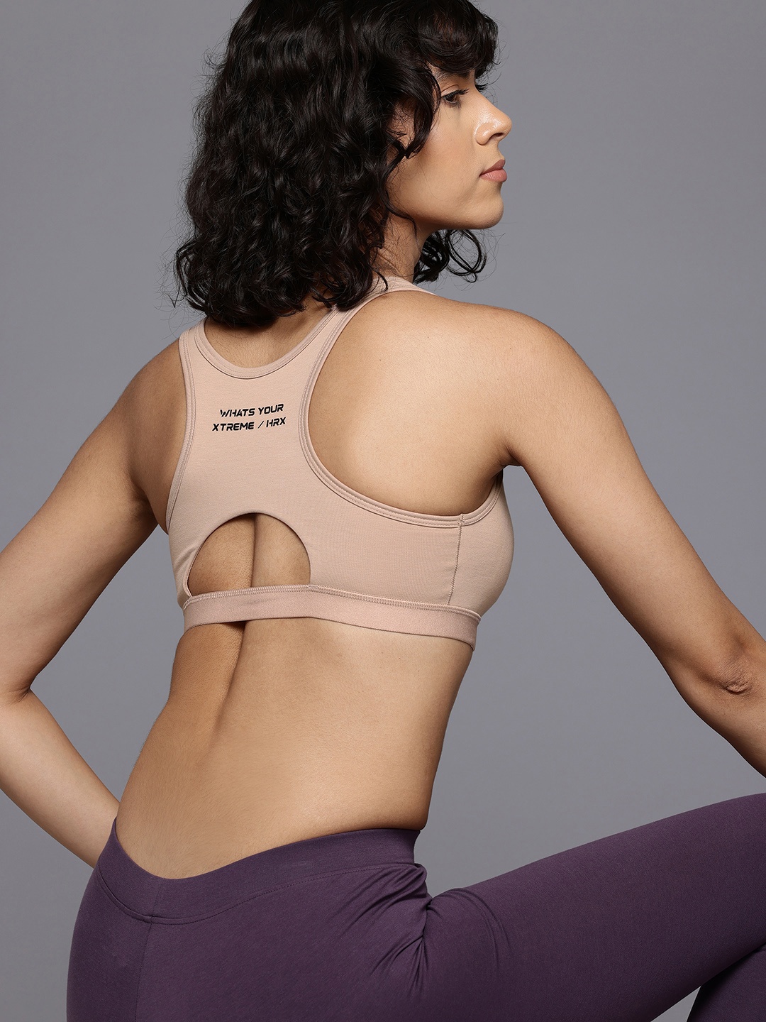 

HRX by Hrithik Roshan Non-Padded Sports Bra, Beige