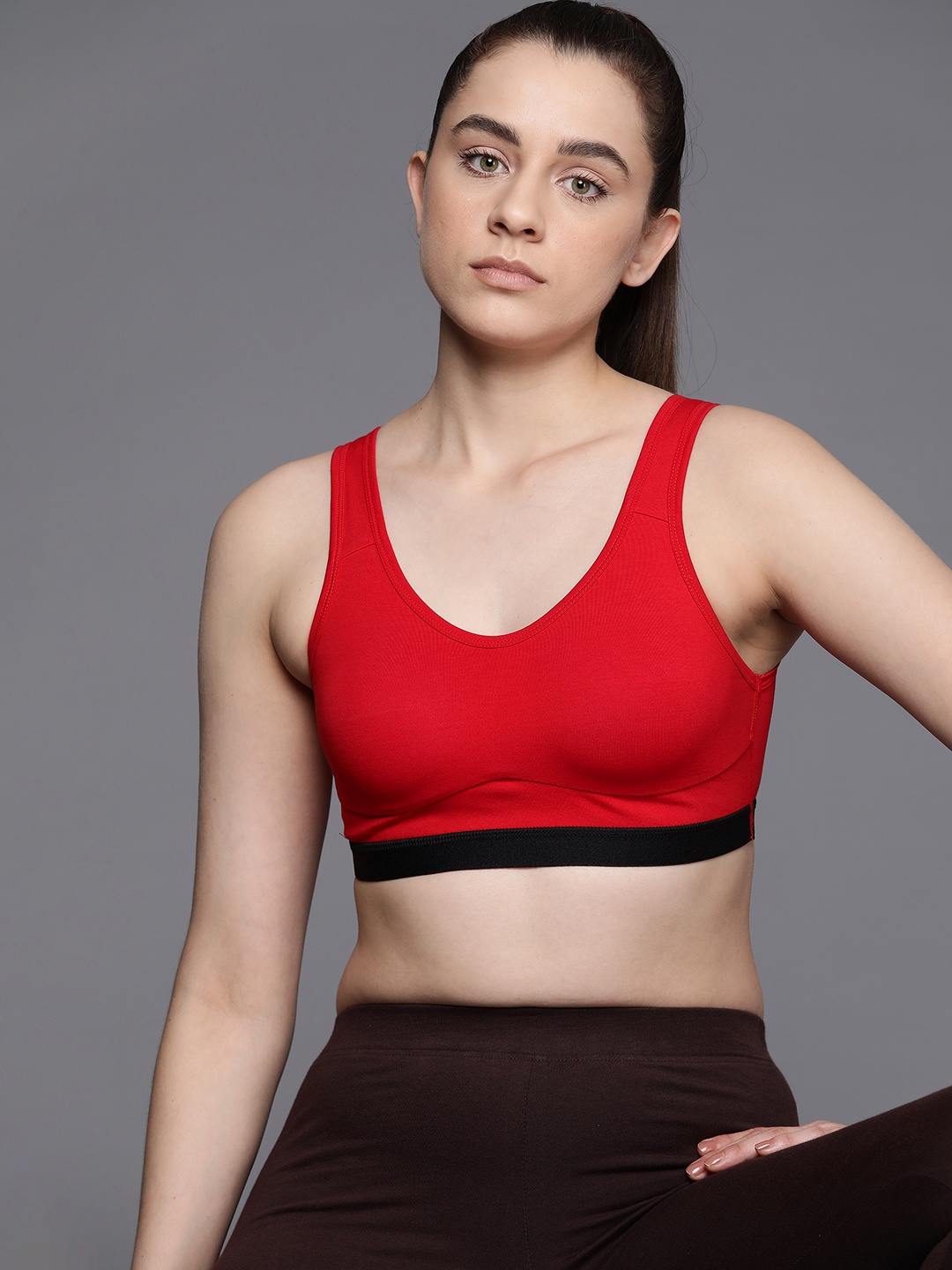 

HRX by Hrithik Roshan Lifestyle Sports Bra-Full Coverage, Red