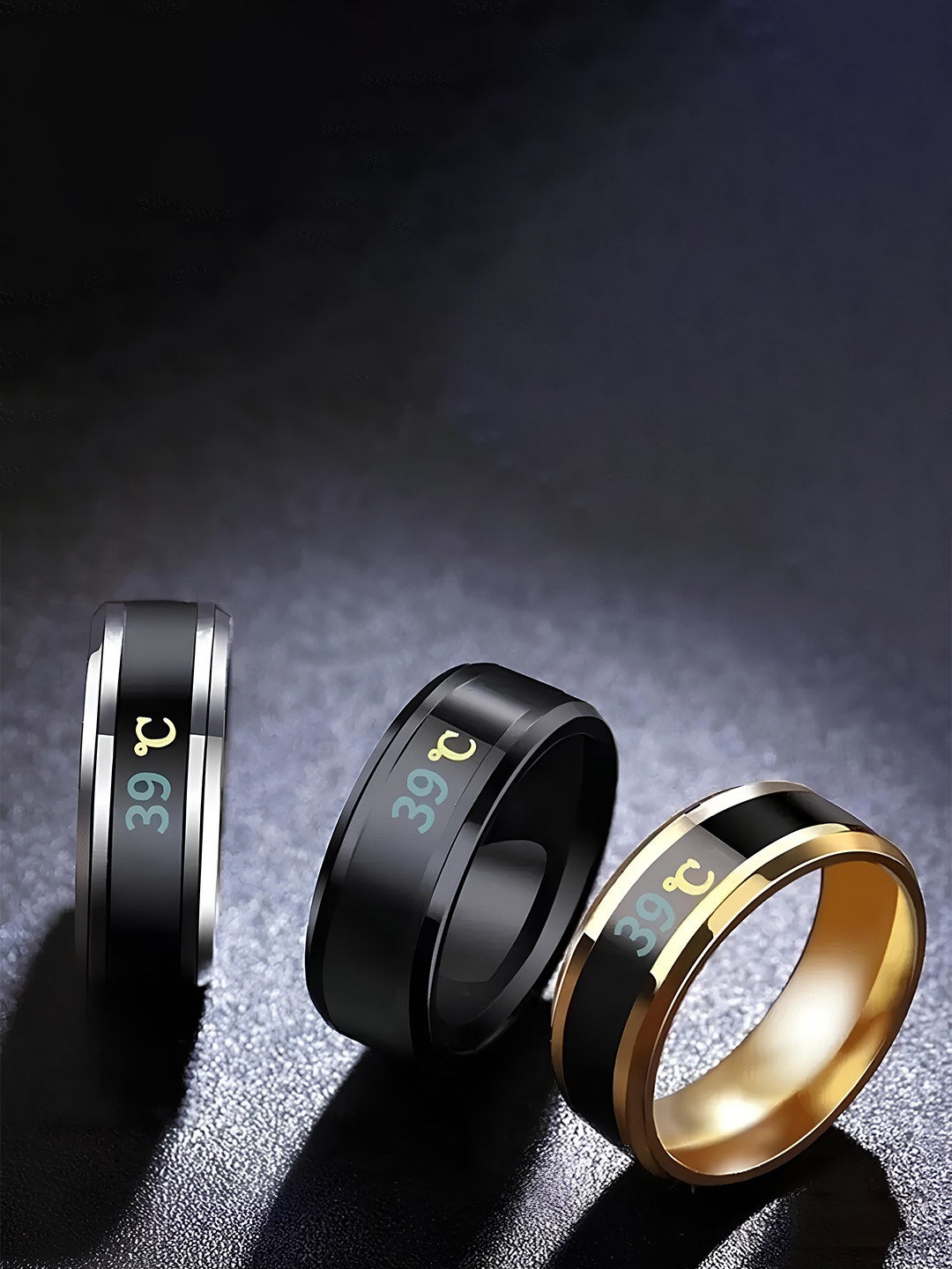 

KARISHMA KREATIONS Unisex Set Of 3 Stainless Steel Silver Plated Finger Rings