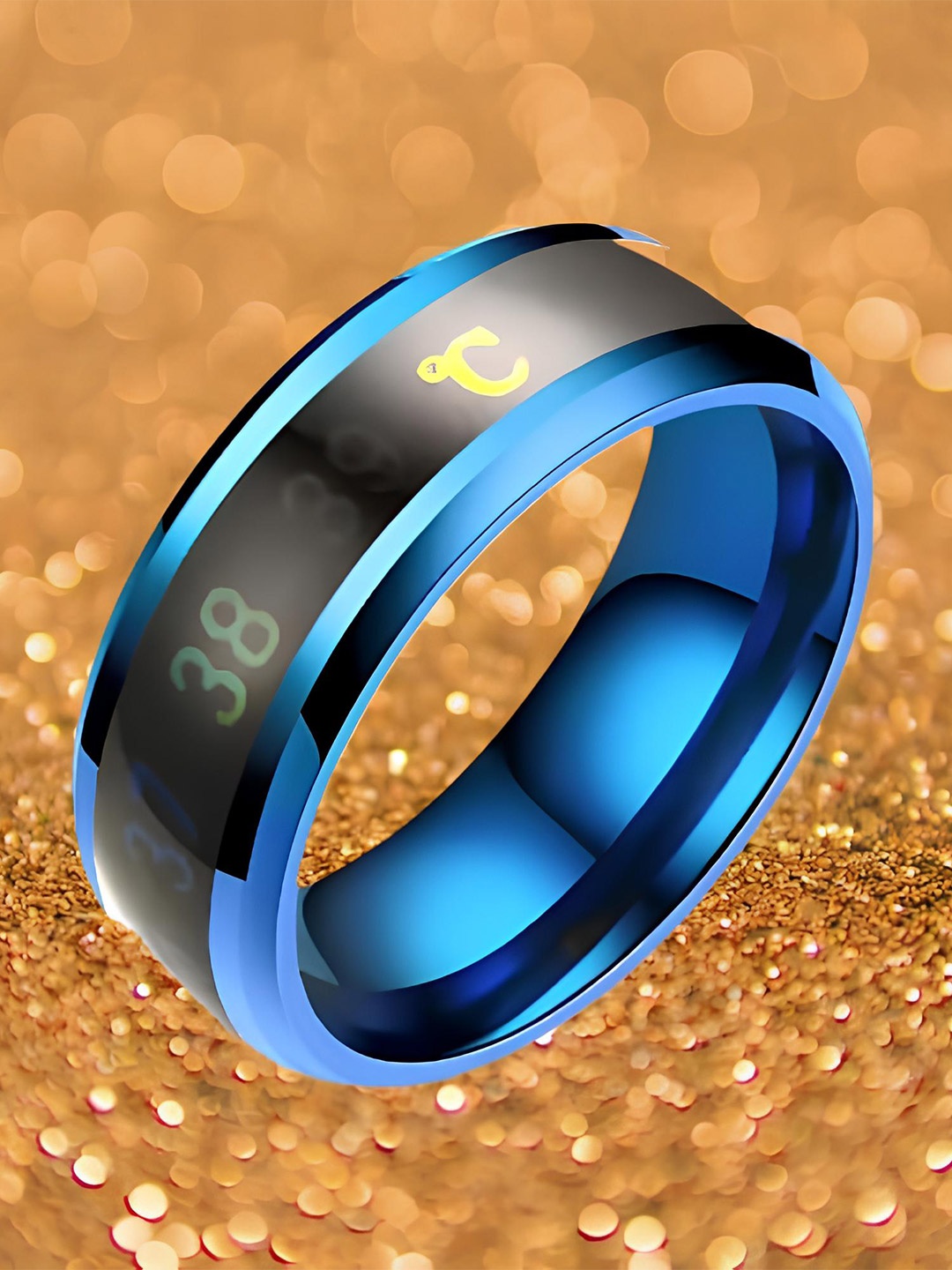 

KARISHMA KREATIONS Unisex Temperature Stainless Steel Finger Ring, Blue