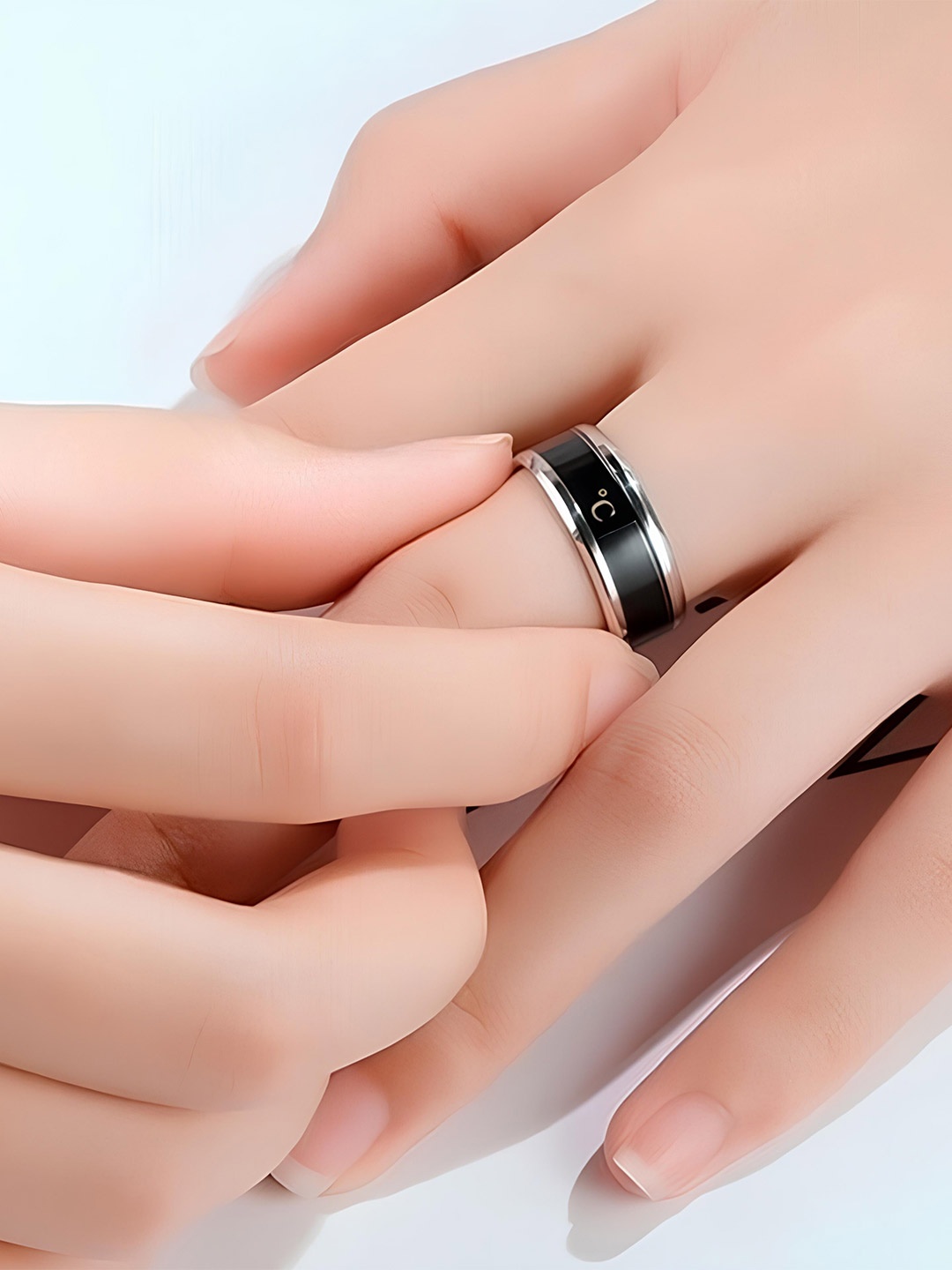 

KARISHMA KREATIONS Unisex Set Of 3 Stainless Steel Silver Plated Finger Rings