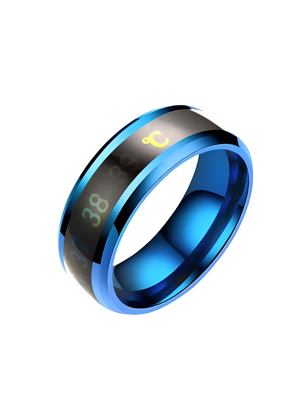 

KARISHMA KREATIONS Stainless Steel Temperature Finger Rings, Blue